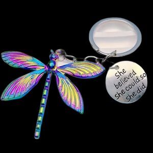 BAG CHARM Iridescent Dragonfly Key Chain